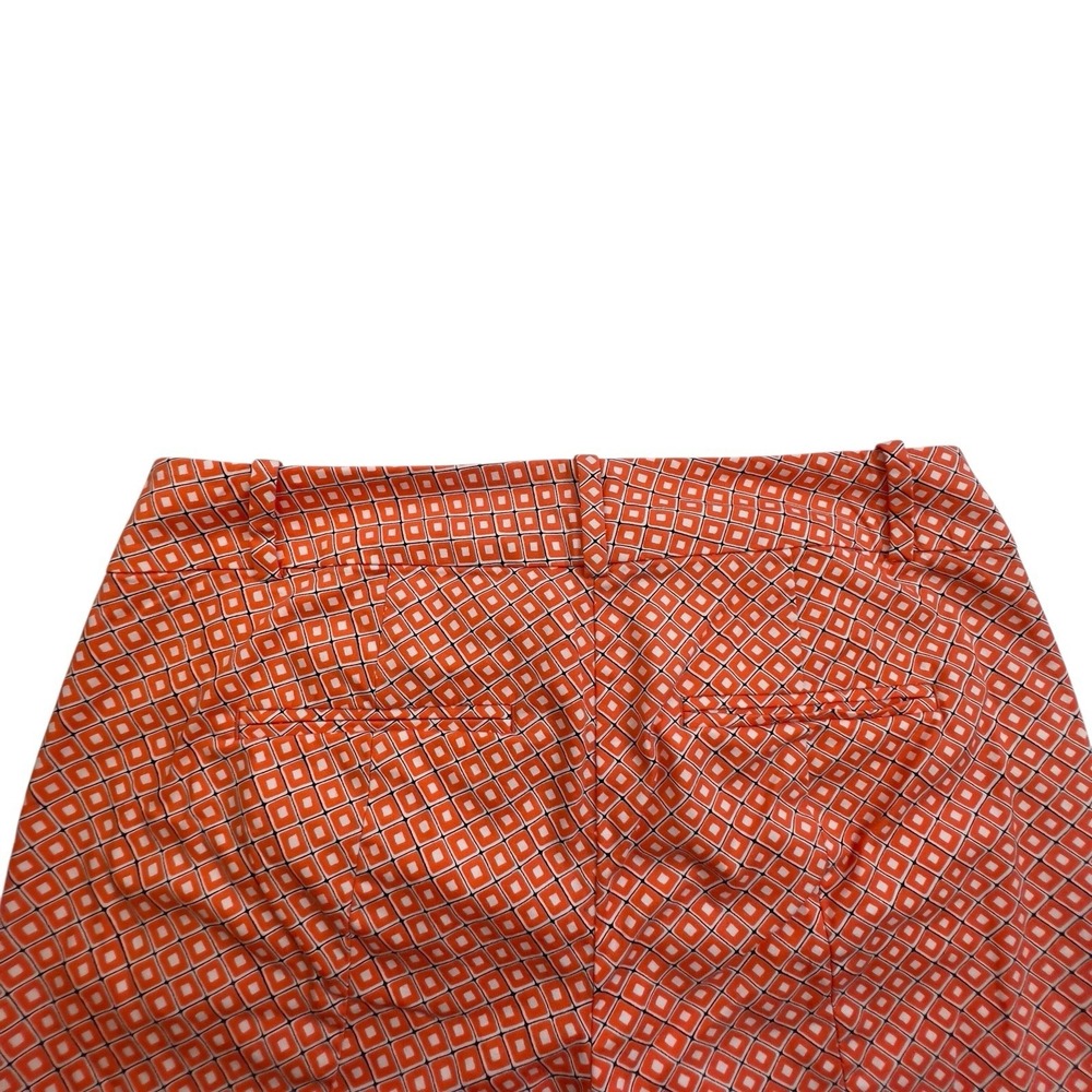 Ann Taylor Bermuda/Boardwalk Short Deep Orange‎ Geometric Print Stretch Size 4 - Picture 3 of 9